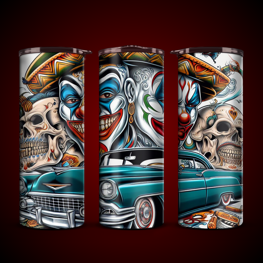Vaso 20onz..tumbler Clown ,(payaso)
