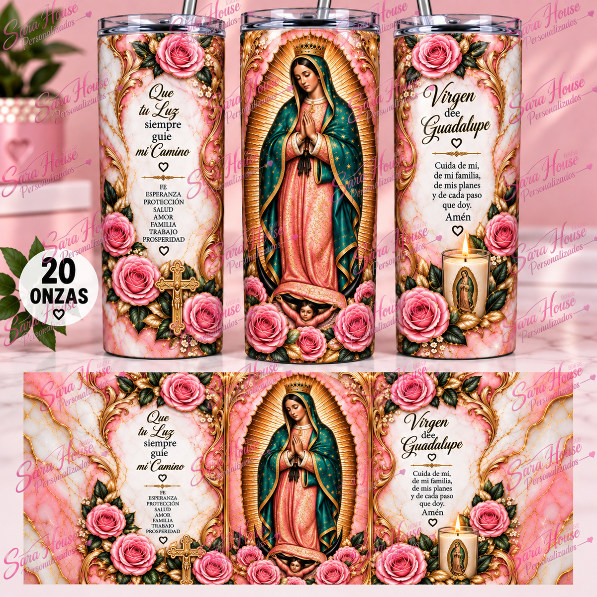 Tumbler Virgen de Guadalupe ✨🙏🌹